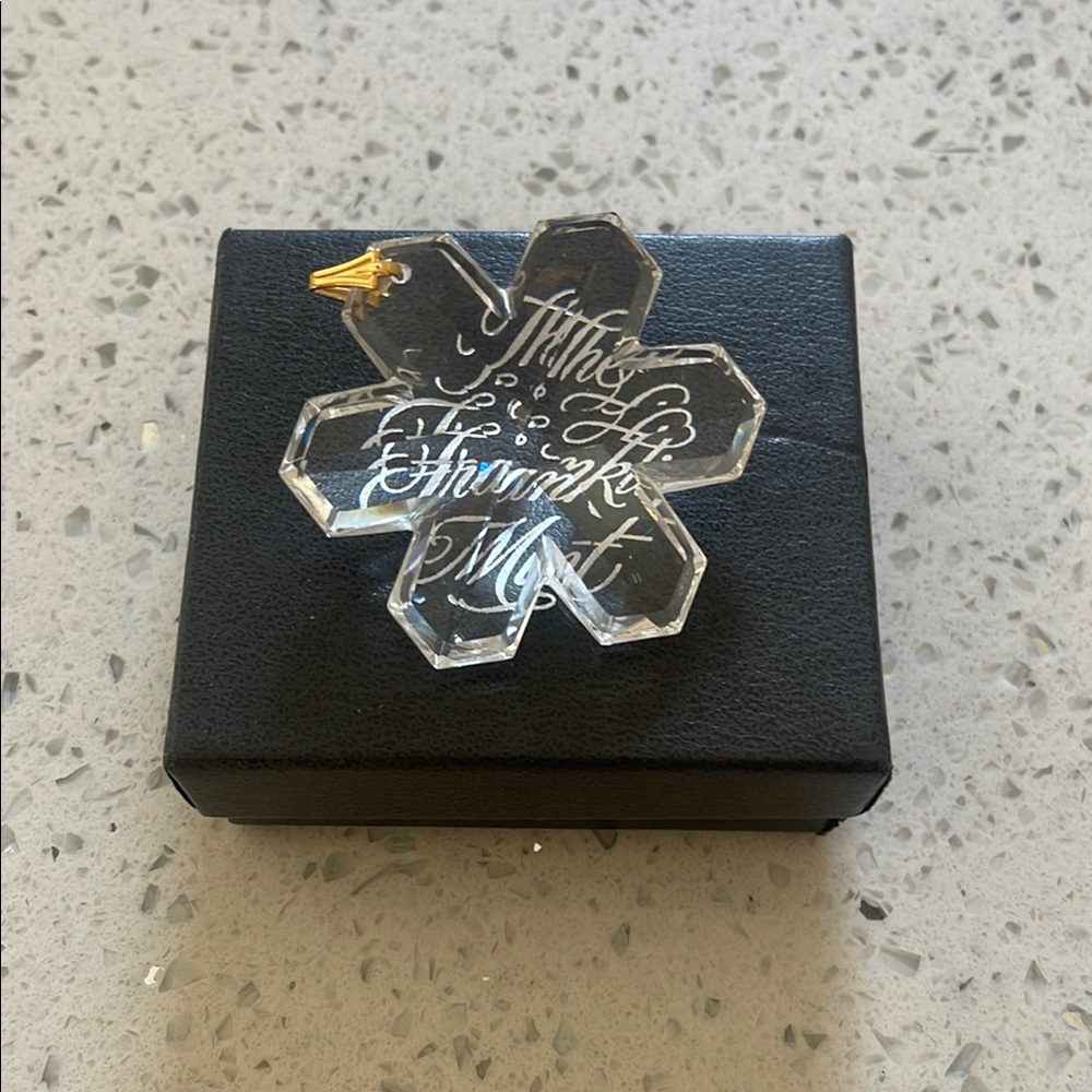 Clear Franklin mint Crystal Snowflake Ornament